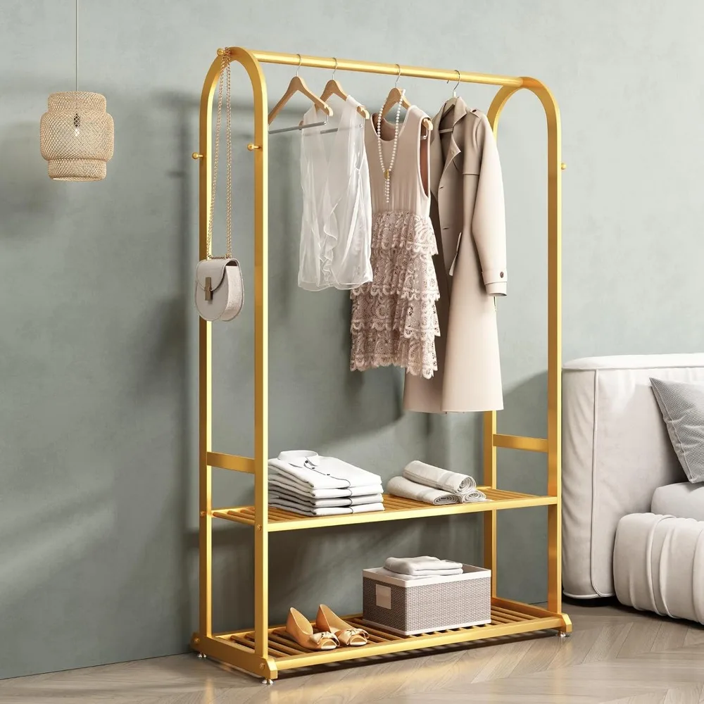 

Gold clothing rack for hanging clothes,Heavy duty clothes rack,Wardrobegold rack for clothes to hang,Metal garment rack