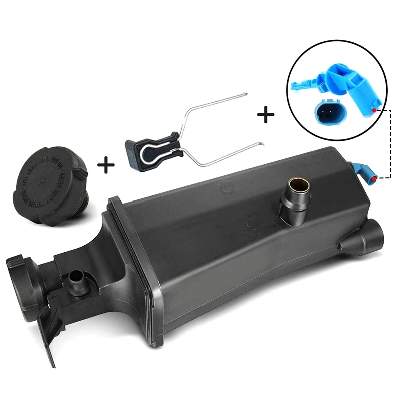 Radiator Coolant Overflow Expansion Tank Bottle Reservoir With Sensor With Cap For -BMW 17137787039 17117573781