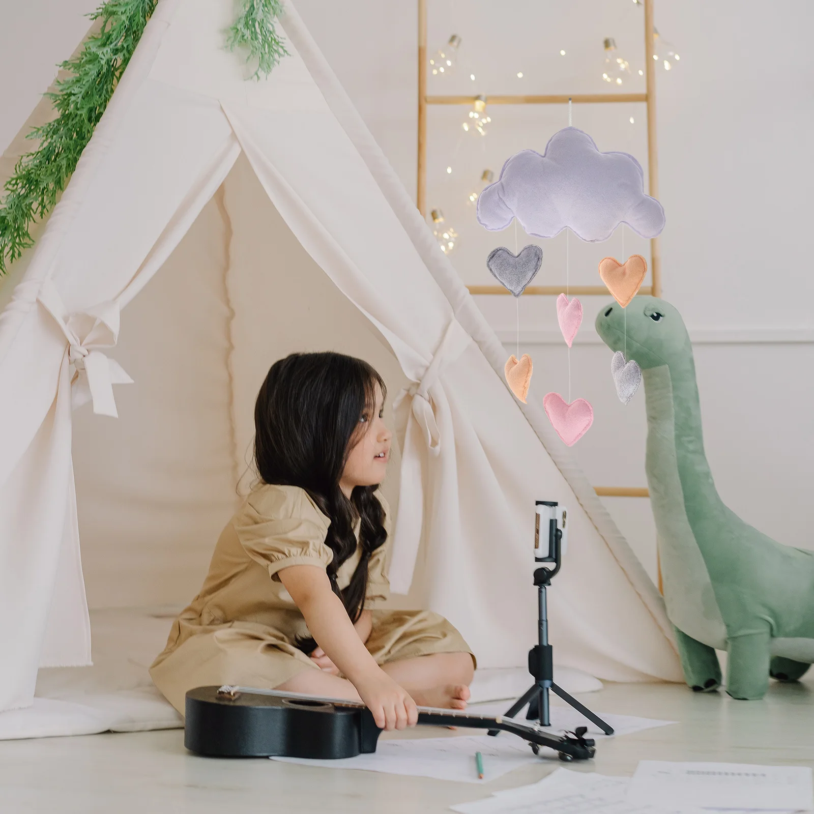 

Hanging Decor Lovely Heart Design For Nursery Room Wall Sticker Dreamy Home Decoration Gift