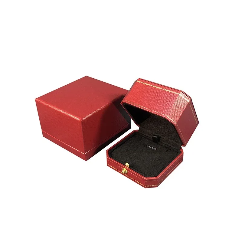 Top Luxury Fashion Travel Red Watch Bag Necklace Stud Earrings Ring Pendant Bracelet Storage Jewelry Gift Collection Box No Logo
