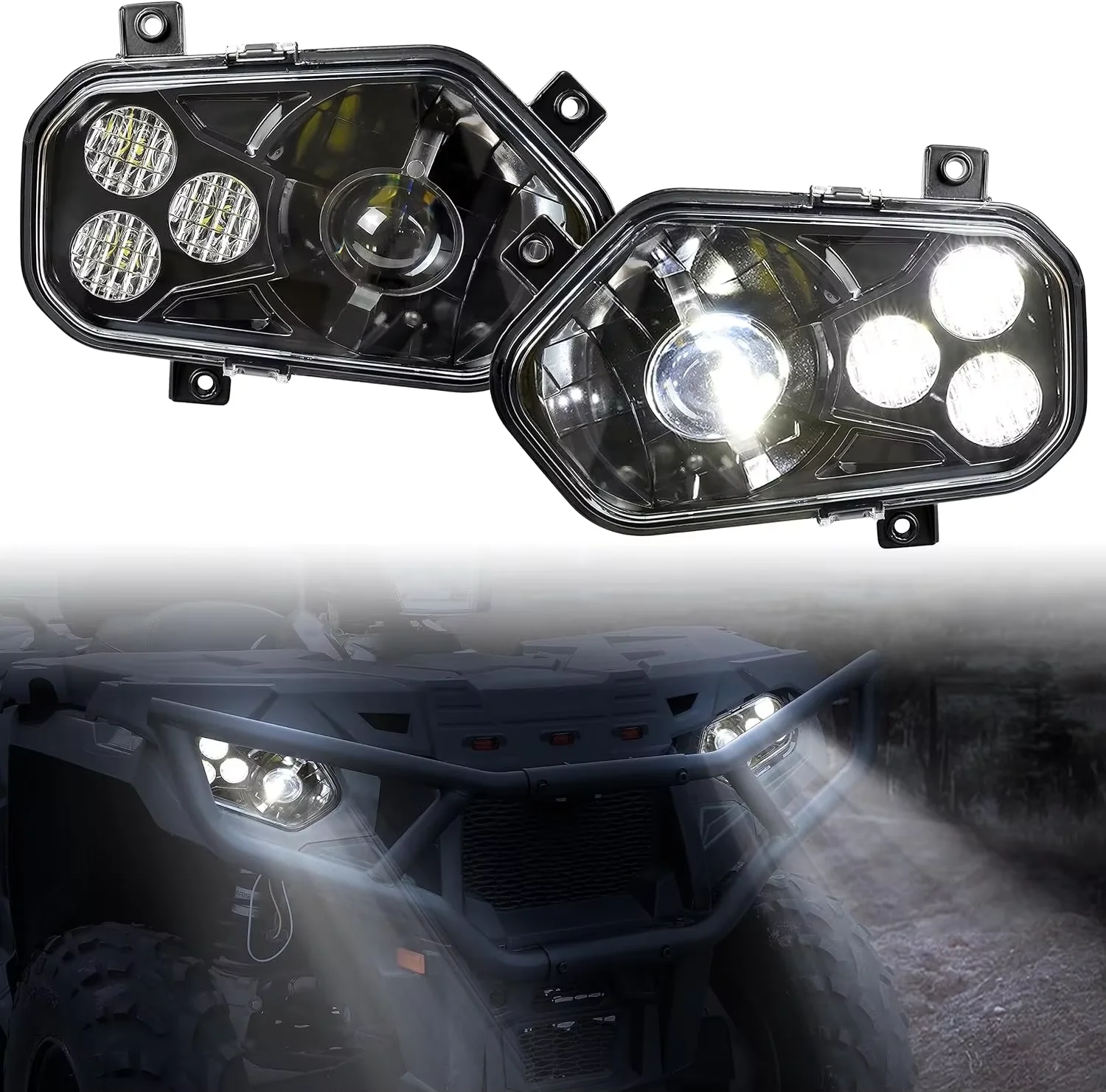 

LED Headlights for Polaris Sportsman 850 800 570 550 500 400 High Low Beam Projector DRL Daytime Running Lamp ATV Accessories