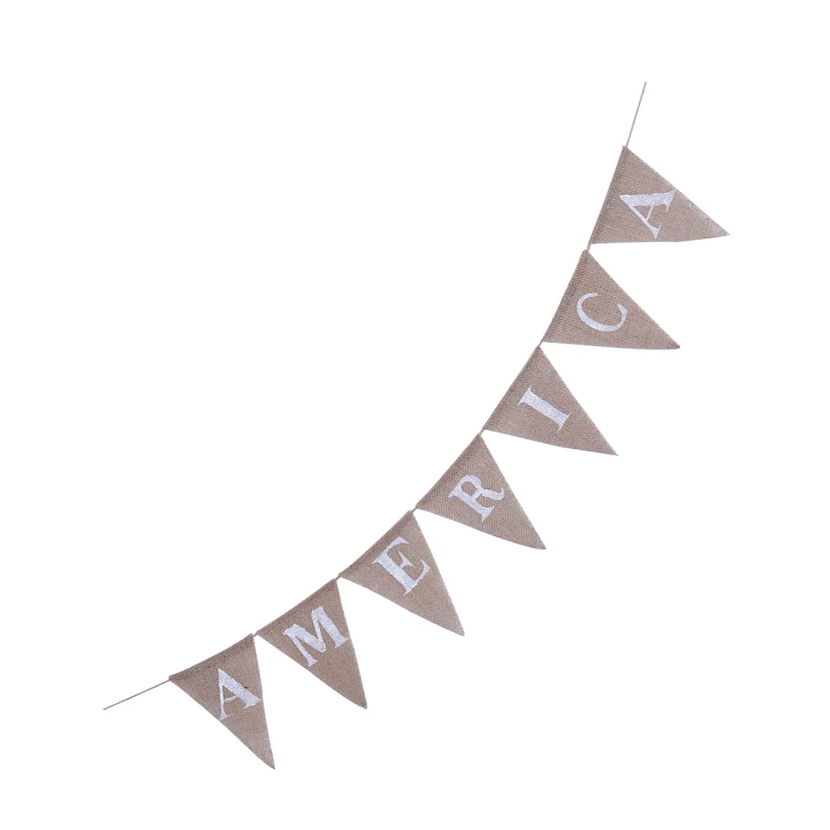 Rustic Burlap Independence Day Decoration Banner 2 Meters Vintage Pennant Flags 4th of July Party Usa Bunting Usa Banner