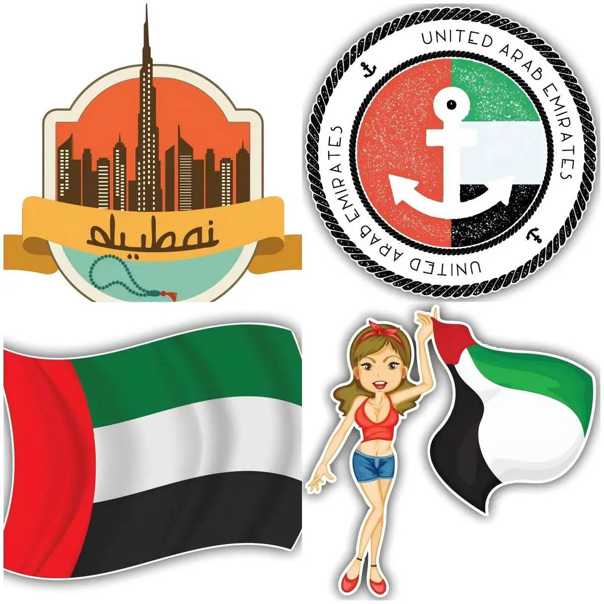 

United Arab Emirates UAE Car Decals Window Truck Camper Guitar Car Body Refrigerator Wall
