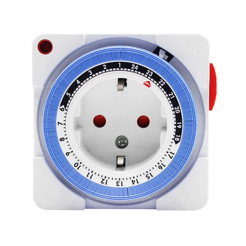 

2/3-Pin Plug Timer Switch Socket 15 Minutes Intervals EU/US Plug 24 Hours Timer Socket Energy Saving Auto Power Off