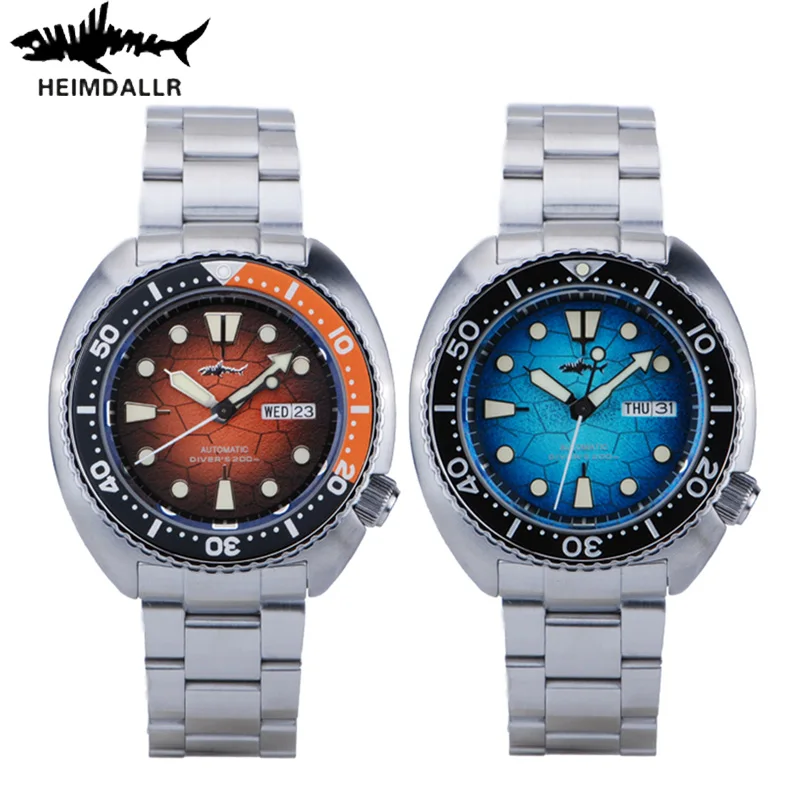 HEIMDALLR Turtle King Diver Watch Men Ceramic Bezel Sapphire Glass 200M Water Resistance NH36 Automatic Mechanical Watches Dive