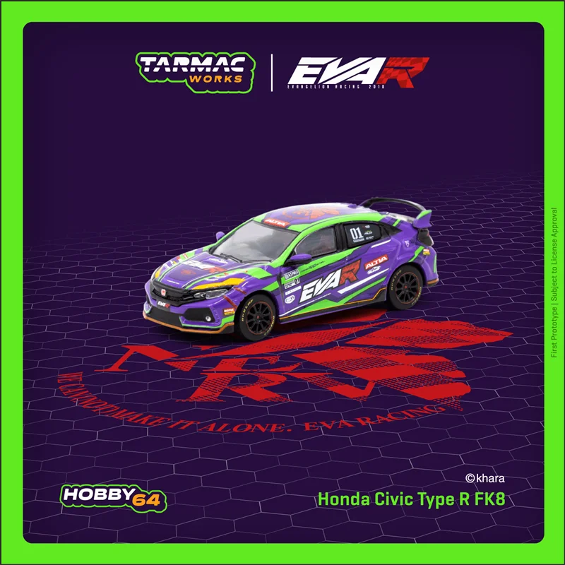 Tarmac Works 1:64 Civic Type R FK8 EVA Racing Model Car