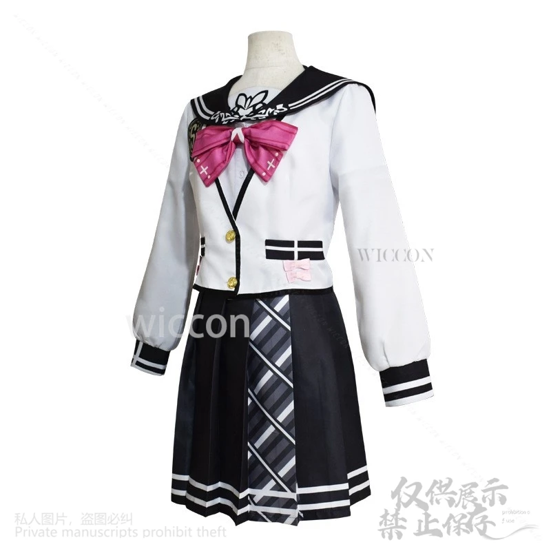 애니메이션 Vtuber 가상 아이돌 Sukoya 코스프레 가나 의상 JK 학교 제복 드레스 로리타 가발 할로윈 크리스마스 맞춤형