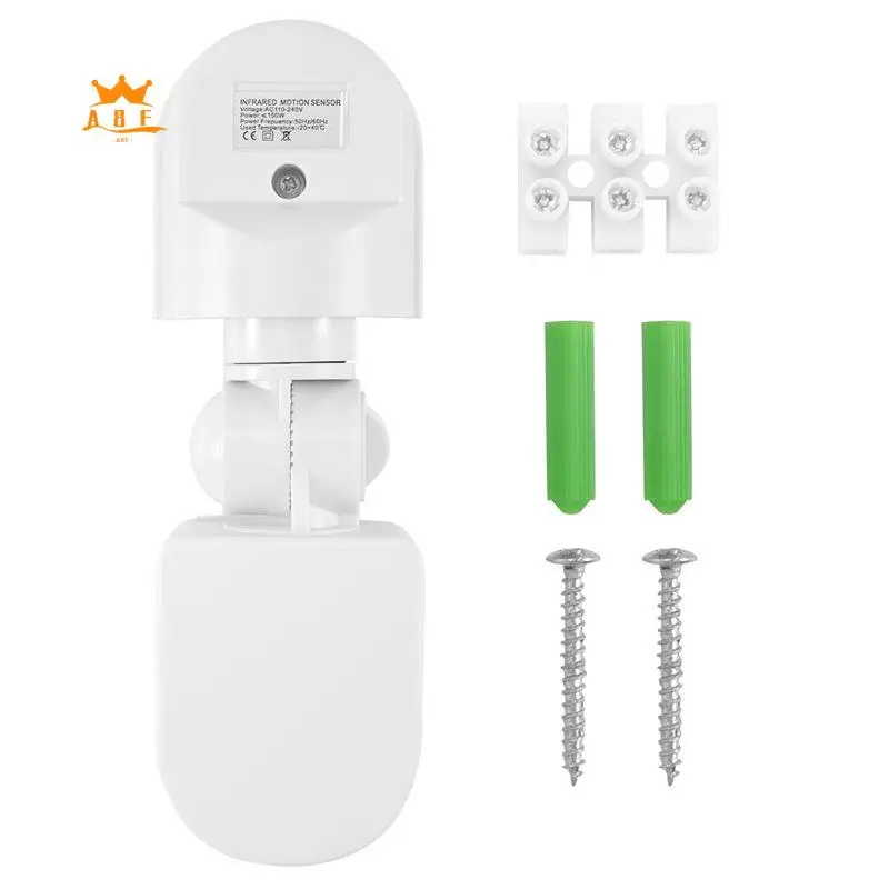 

A08E-Infrared Motion Sensor AC110V-240V Adjustable Sensor Switch For PIR Body Motion Sensors For Multiple Scenarios (White)