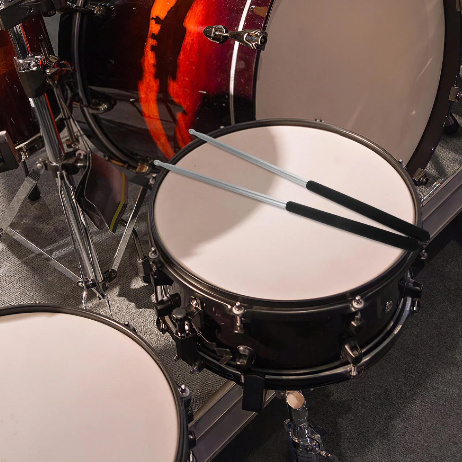 1 Pair Aluminium Alloy Drumsticks Lightweight Portable Sturdy Solid For Drums Percussion Practice Music Performance Replacement