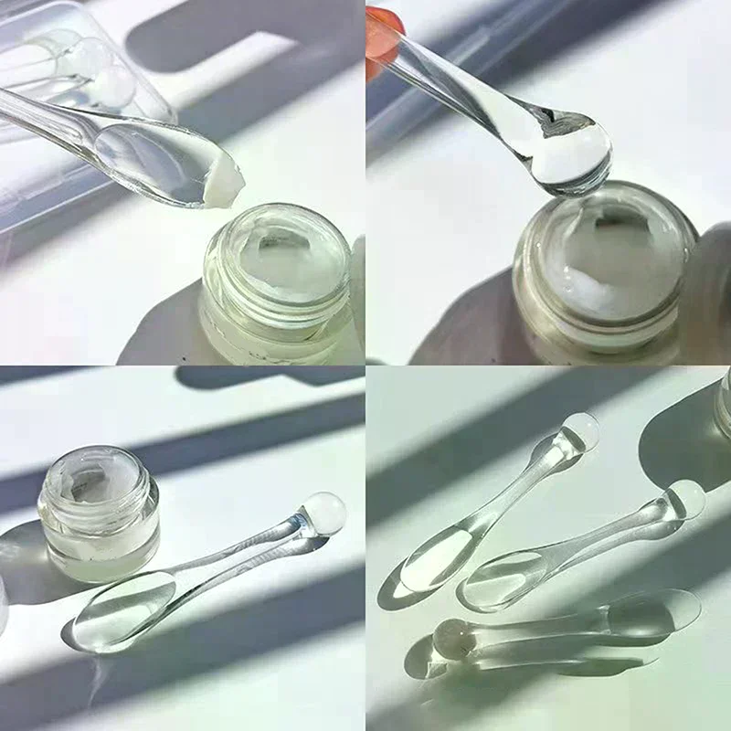 5/10 قطعة كريم عين قضيب ملعقة الأسطوانة عصا تدليك شفافة ملاعق التجميل التجاعيد قناع الوجه العناية بالبشرة الاكريليك #3