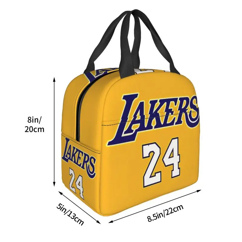 Basketball Sport Physical Culture Insulated Lunch Bag for Women Waterproof Cooler Thermal Bento Box Office Work School