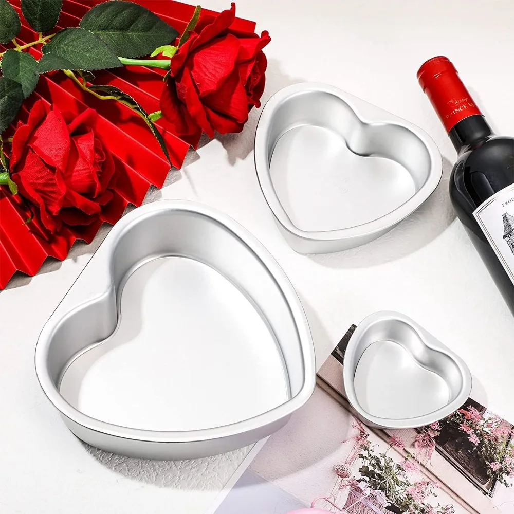 

Removable Bottom Heart Shaped Cake Pan Aluminum Alloy DIY Chocolate Cake mold Non Stick Metal Heart Cake Baking Pan Wedding