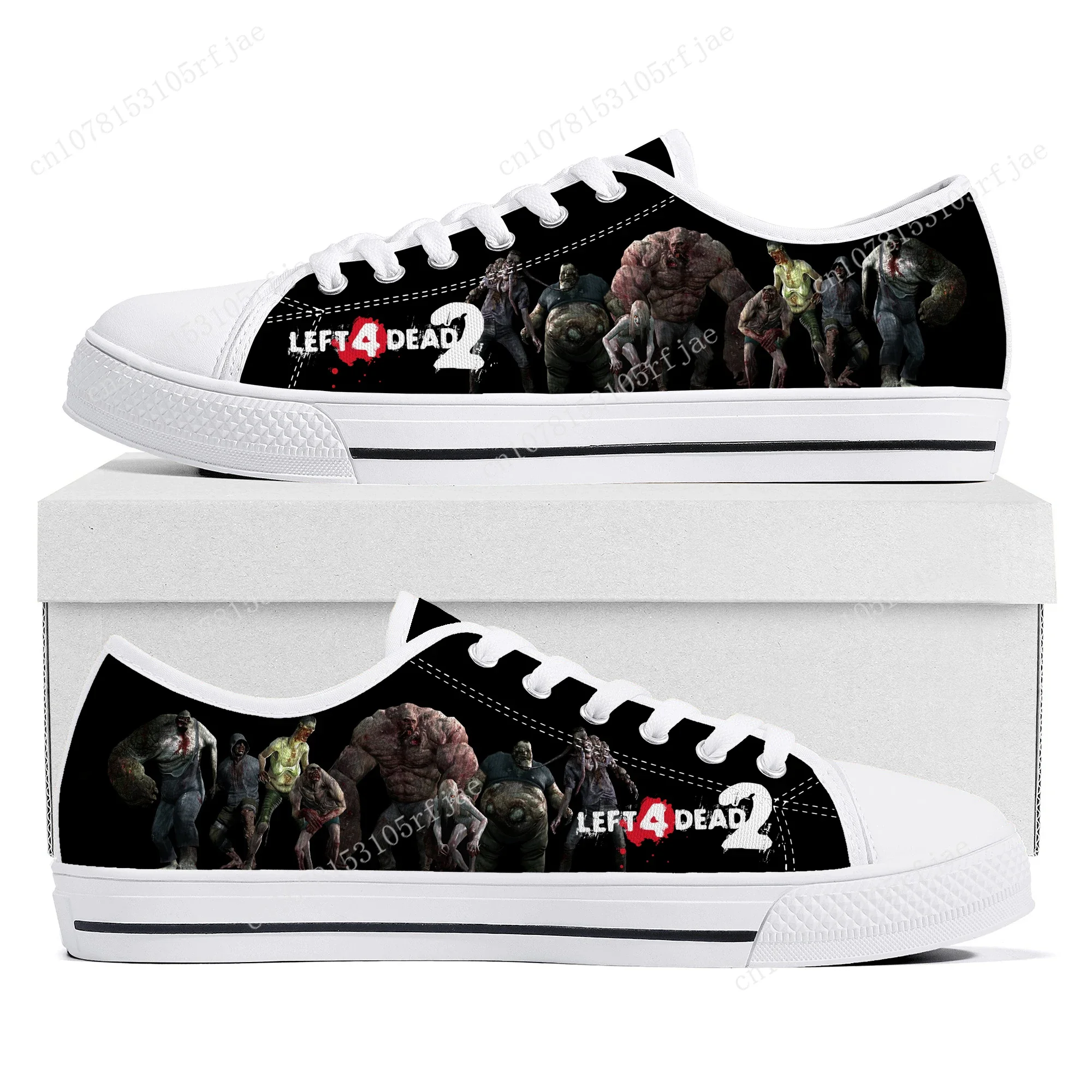 

Left 4 Dead 2 Low Top Sneakers Cartoon Game Womens Mens Teenager High Quality Fashion Canvas Sneaker Couple Custom Built Shoes