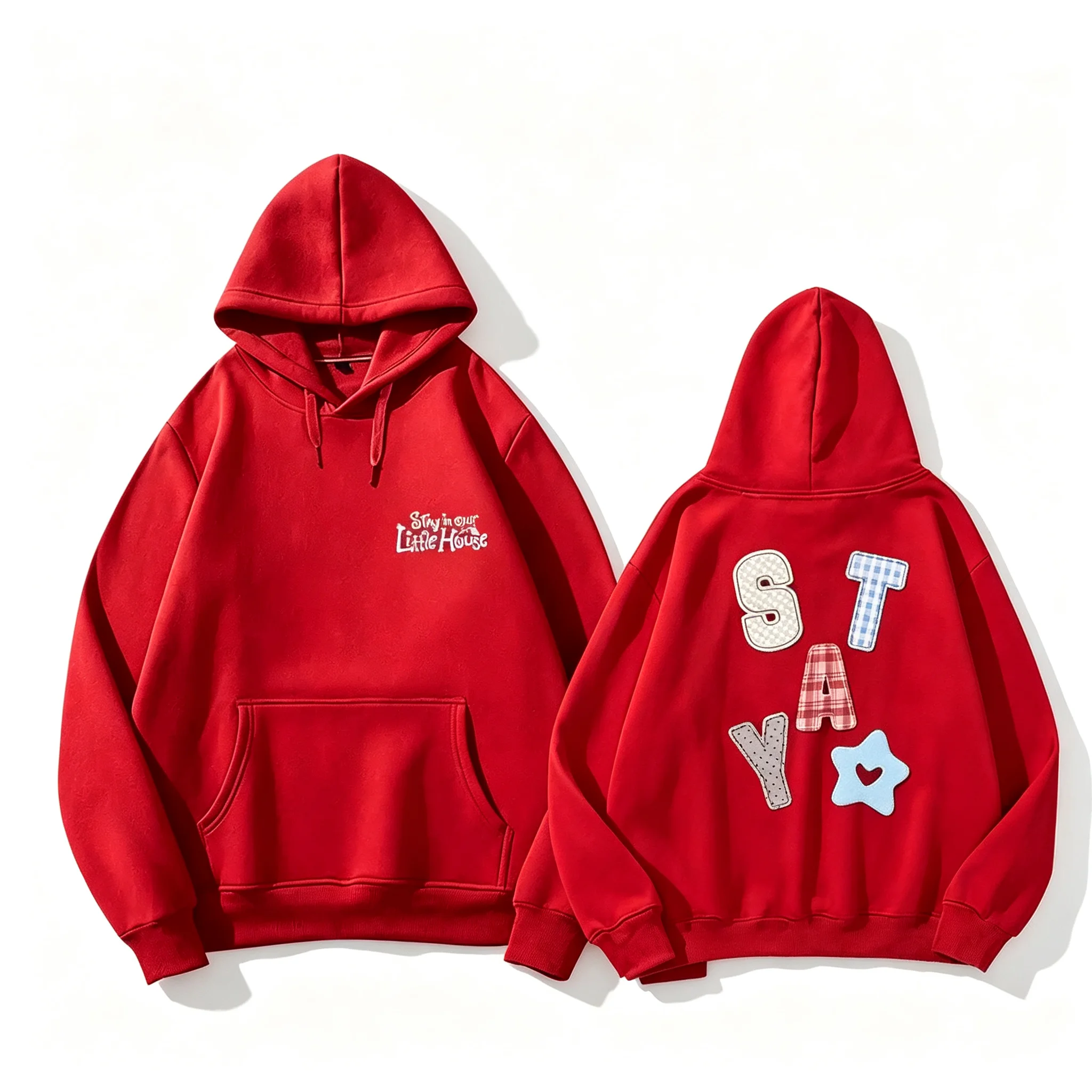 Kapuzenpullover BLEIBEN in unserem kleinen Haus, Kapuzenpullover mit Reißverschluss, Kpop-Mode, Star-Design, Sweatshirt mit gleichen Buchstaben, hochwertige Baumwolle, dickes T-Shirt. – Detail 12