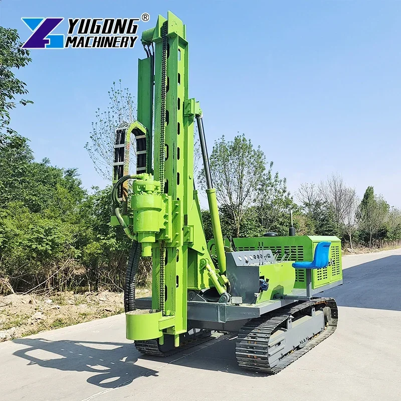 Portable Tractor Mounted Crawler Type Photovoltaic Ground Screw Pile Electric Driver