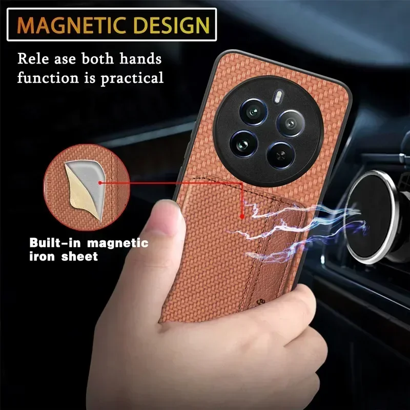 Case for Realme 13 Pro Plus Wallet Card Holder Leather Phone Cover for Realme 13 Plus 12 11 10 Pro Plus 12X Magnetic Stand Bag