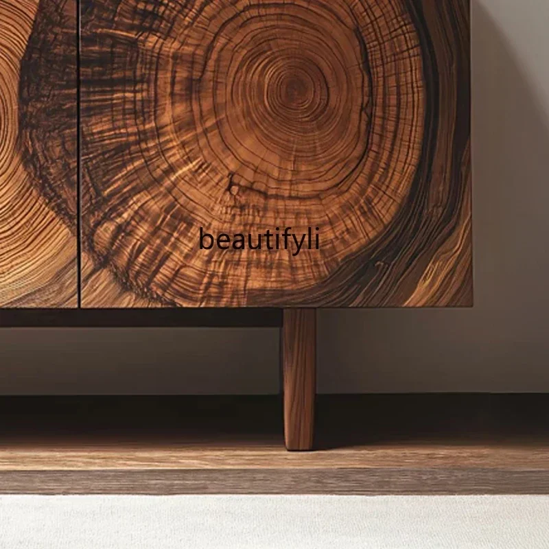 P178 Vintage Solid Wood Sideboard Cabinet Living Room Side Cabinet Simple Hallway Decoration Entryway Foyer Cabinet