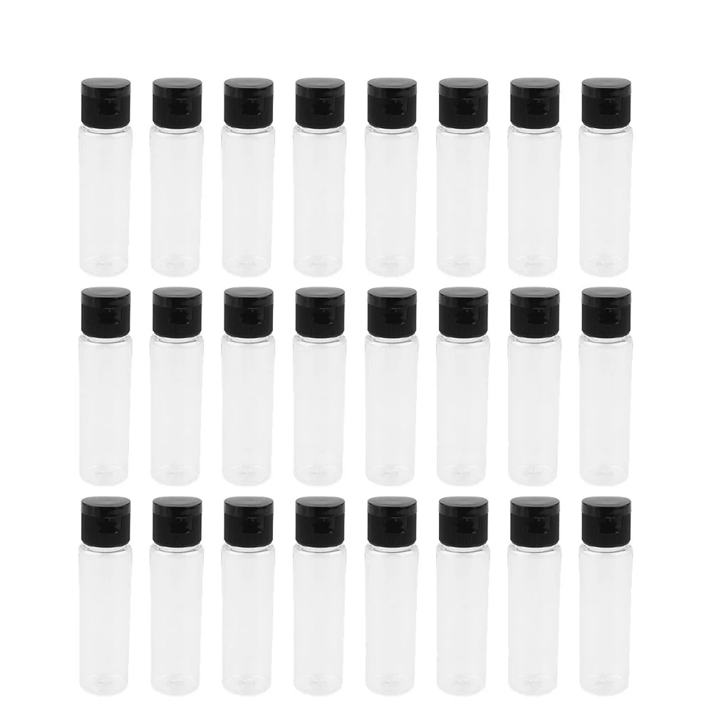 

30Pcs Empty Plastic Sample Bottles Containers Jars Pots Vials with Lids for Emollient Water Shower Gel Emulsion (Transparent + B