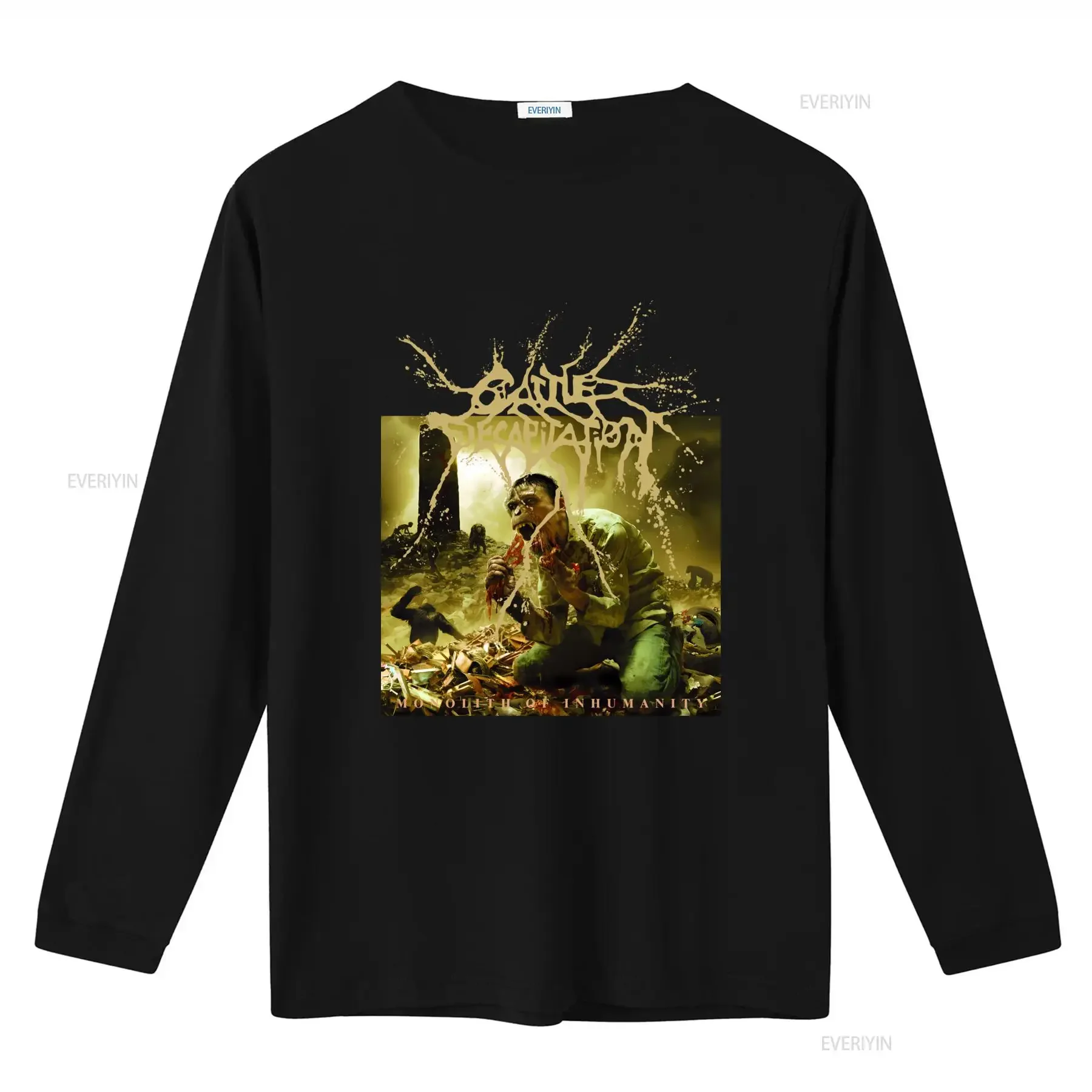 Cattle Decapitation Band T Shirt L Monolith Of Inhumanity Design for Metal Fans vintage Washed Soft fashion Breathable graphic