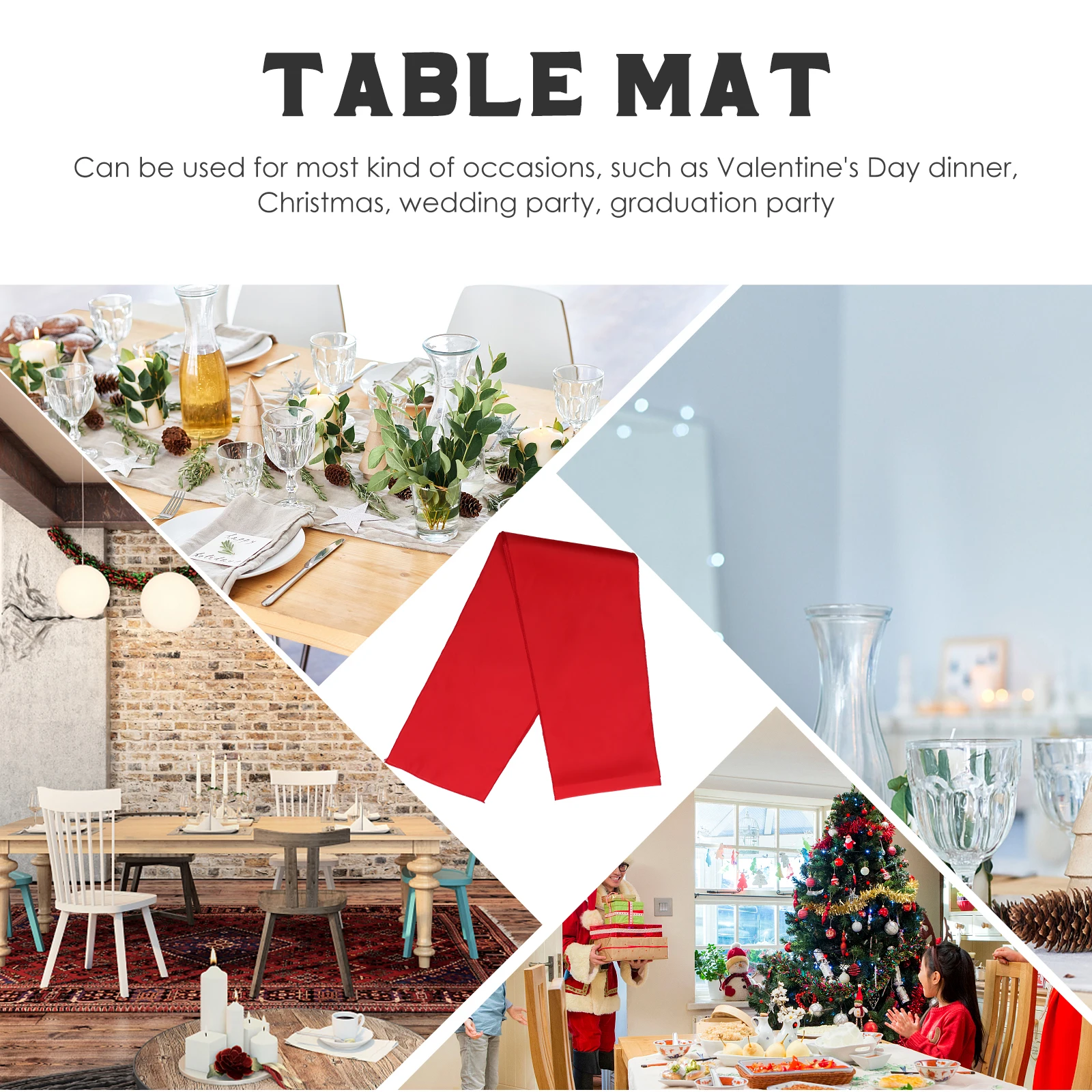 

5pcs Table Runners For Birthday Party Wedding Dinner Decor Rectangle Round Tables Elegant Reusable Simple Design Home Party