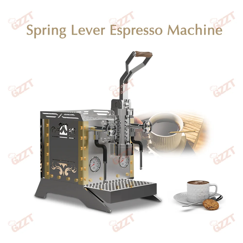 Commercial Semi‑Automatic Italian Lever Espresso Maker, Punk Style Visual Extraction Coffee Brewing Tool for Restaurant Barista