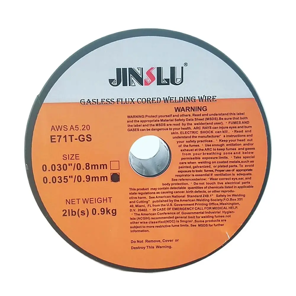 1KG 2lbs E71T-GS Flux Cored Gasless Welding Wire No Gas Carbon Steel Welding Material 0.8mm/0.9mm Self-shielded welding wire