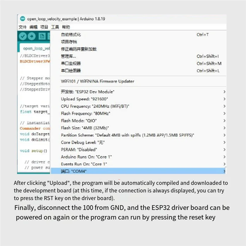 FULL-ESP32 มอเตอร์ไร้แปรงโมดูลบอร์ด 20A ไร้สาย WIFI Bluetooth Simple FOC Retrofit โมดูล