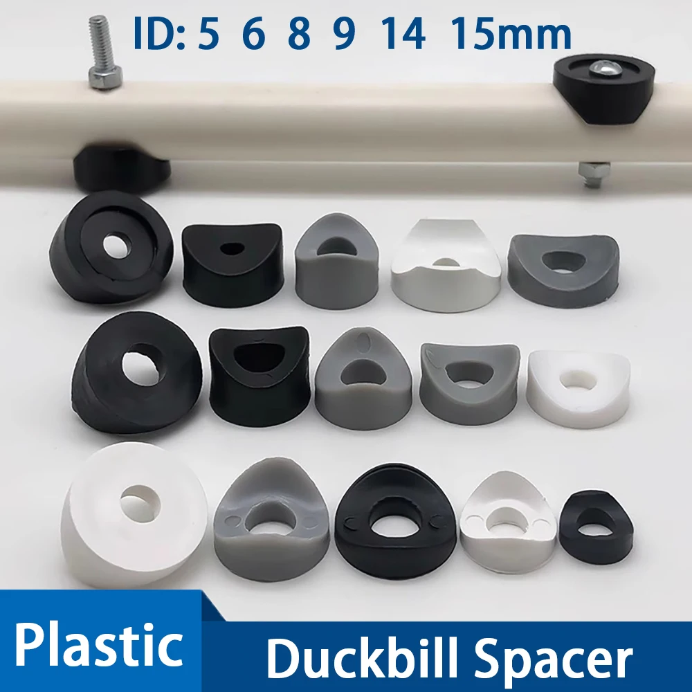 Duckbill Spacer ID5-15mm Black Plastic Round Washer Hole Plug Gasket Dust Seal End Cover Cap Curved Spacer For Pipe Furniture