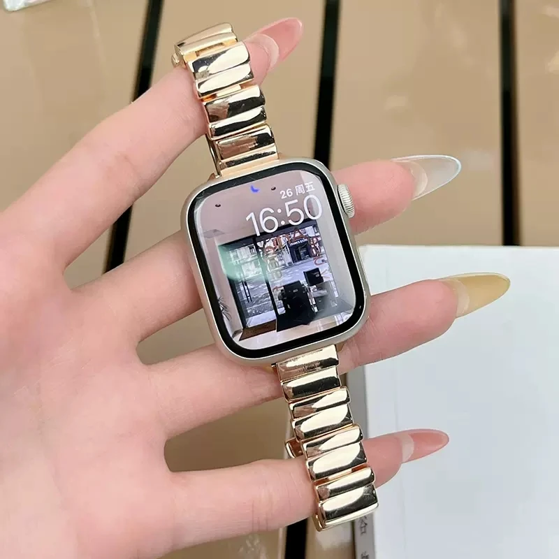 Irregularity Strap For Apple Watch Band 38mm 40 41 42 44 45 46 49mm Metal Women Bracelet iWatch 12 11 10 9 8 7 6 SE 5 4 Ultra 2