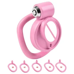 Male Small Cock Cage 5 Rings Sissy Labia Carving Tight Chastity Cage Penis Ring with Lock Masturbation Sex Toys for Men