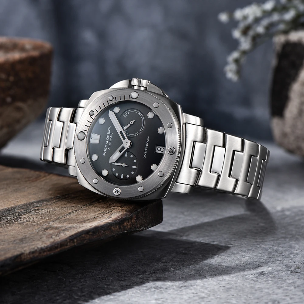 Top PAGANI DESIGN Diving Machinery Automatic Men's Watch Stainless Steel Luminous Sapphire Glass Outdoor Sports watches for man