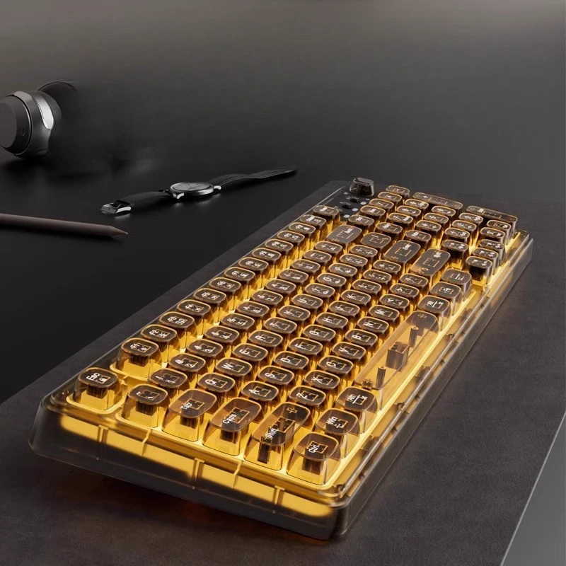 

Transparent wireless bluetooth keyboard and mouse set, special keyboard and mouse for silent e-sports games, desktop