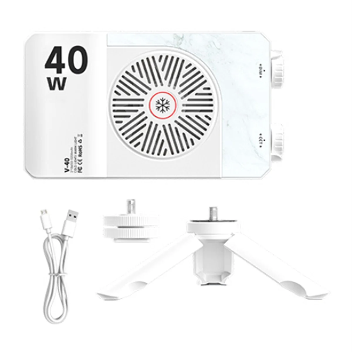 AB51 Portable LED Video Light 40W Mini Small Portable Fill Light with Built-in Rechargeable Battery, Can Charge Mobile Phone