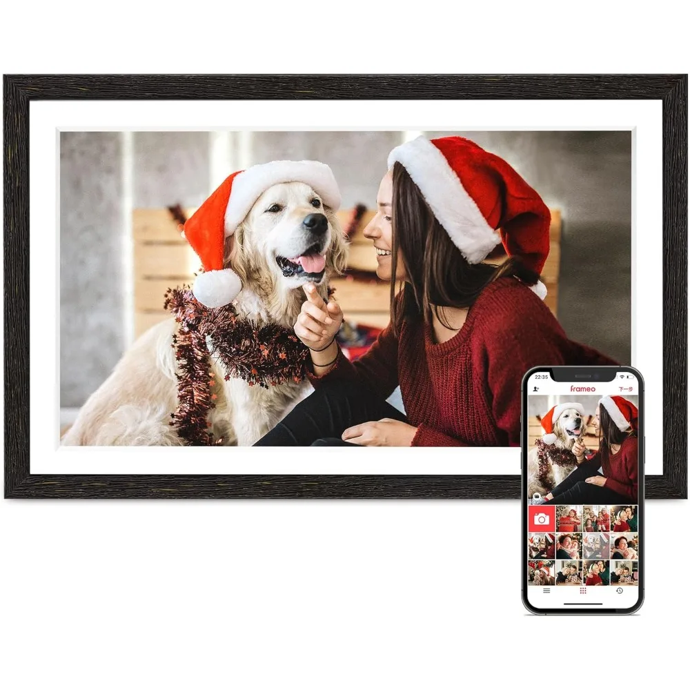 15.6 Inch Digital Picture Frame WiFi FHD 1080P Touch Screen 32GB Photo Frame Tabletop Wall Mounted Video Support Electric