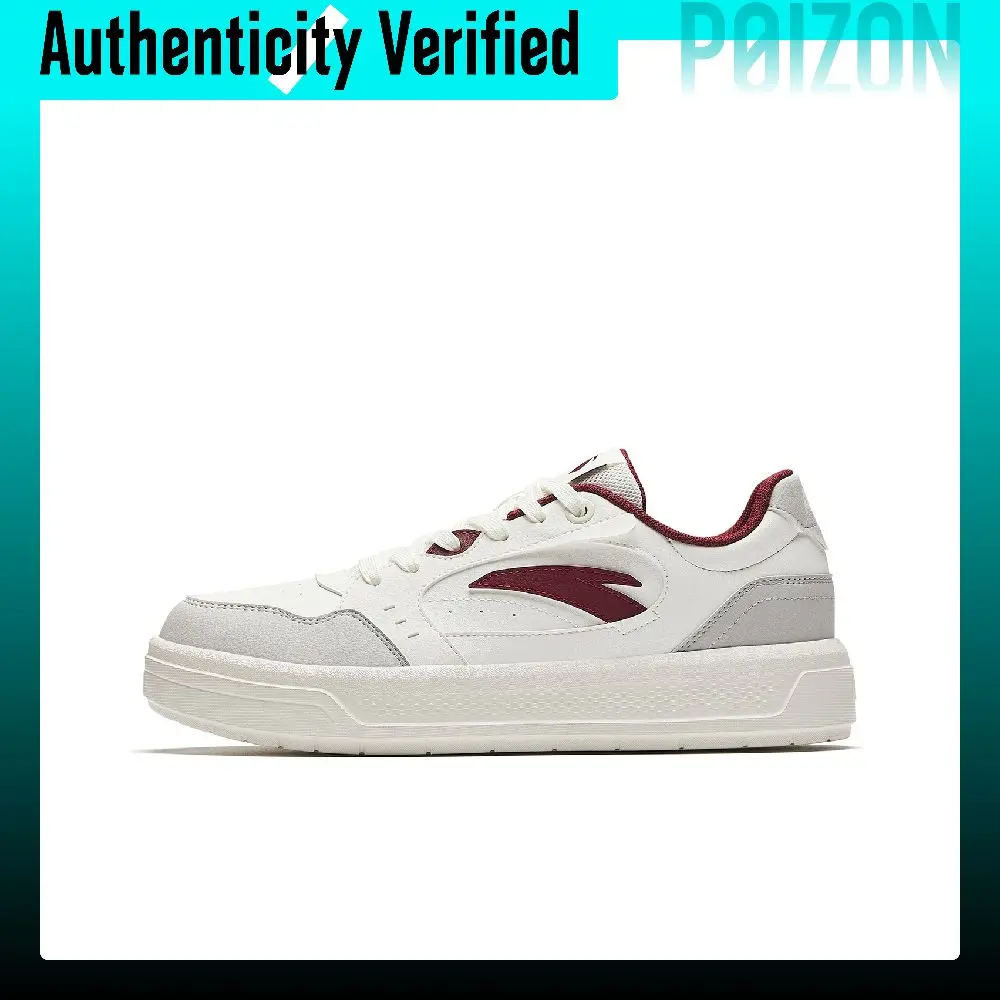 Anta Light Breeze 2 Abrasion Resistant Height Increasing Skateboard Shoes Men's White Gray Red 912618018-2
