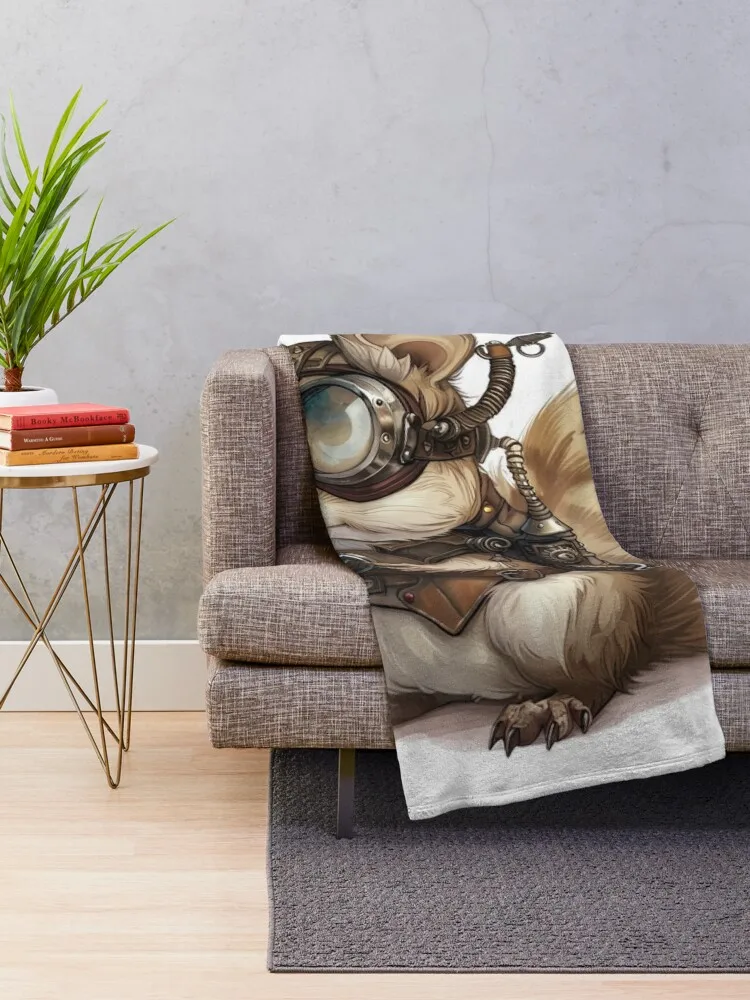 Steampunk Female Squirrel wearing goggles with reflective lenses Throw Blanket Cute Polar Blankets