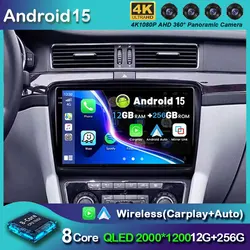 Android 15 For Skoda Superb 2 B6 2008 2009 2010 2011 - 2015 Car Radio Navigation Multimedia Player GPS WiFi+4G Video Carplay BT