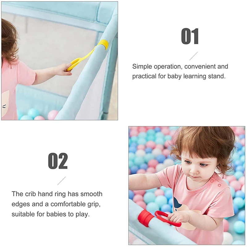 Baby Pull Up Bar Baby Walking Assistant Safety Toddler Pull Up Rings Standing Ring Baby Walking Crib Hook