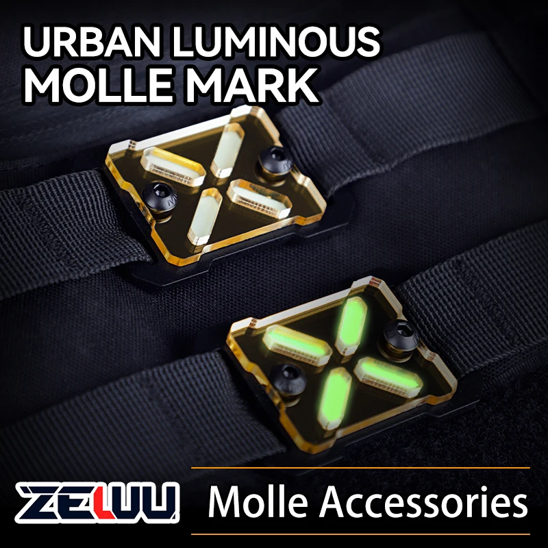 Urban Luminous Molle Mark Gold Glow-in-the dark Function Morale Badge Molle Accessories Cyberpunk DIY