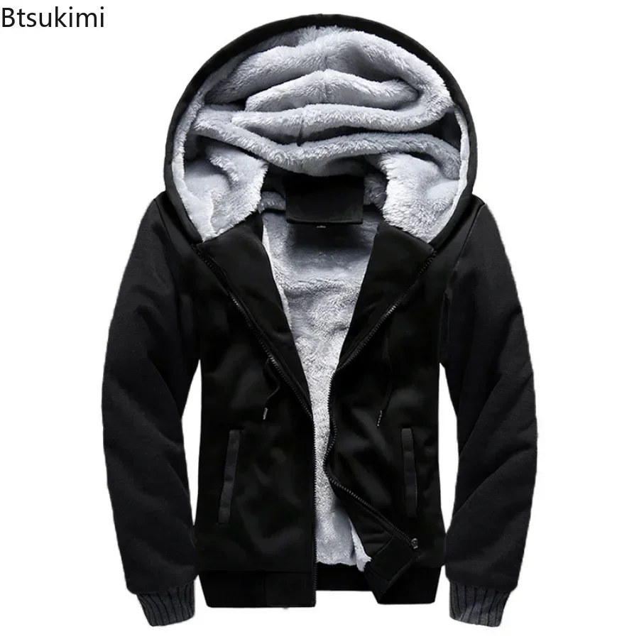 2025 Men's Warm Jacket Thicken Autumn Winter Jackets for Men Fleece Long Sleeve Coat Man Casual Hoodies Streetwear Men's Coats