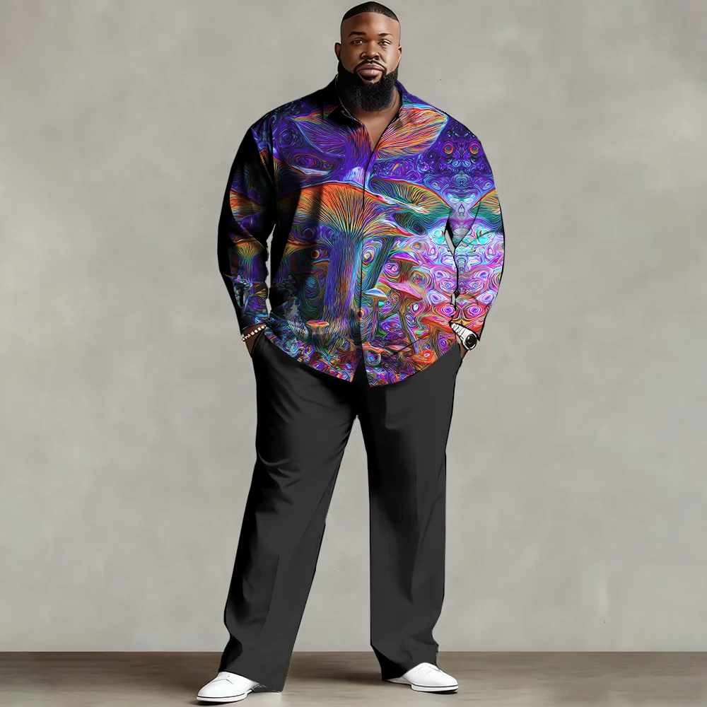 

Комплект мужской рубашки больших размеров S-9xl: летняя атмосфера кокосовой пальмы — смесь мягкого хлопка, гладкие принты тропических ладоней,