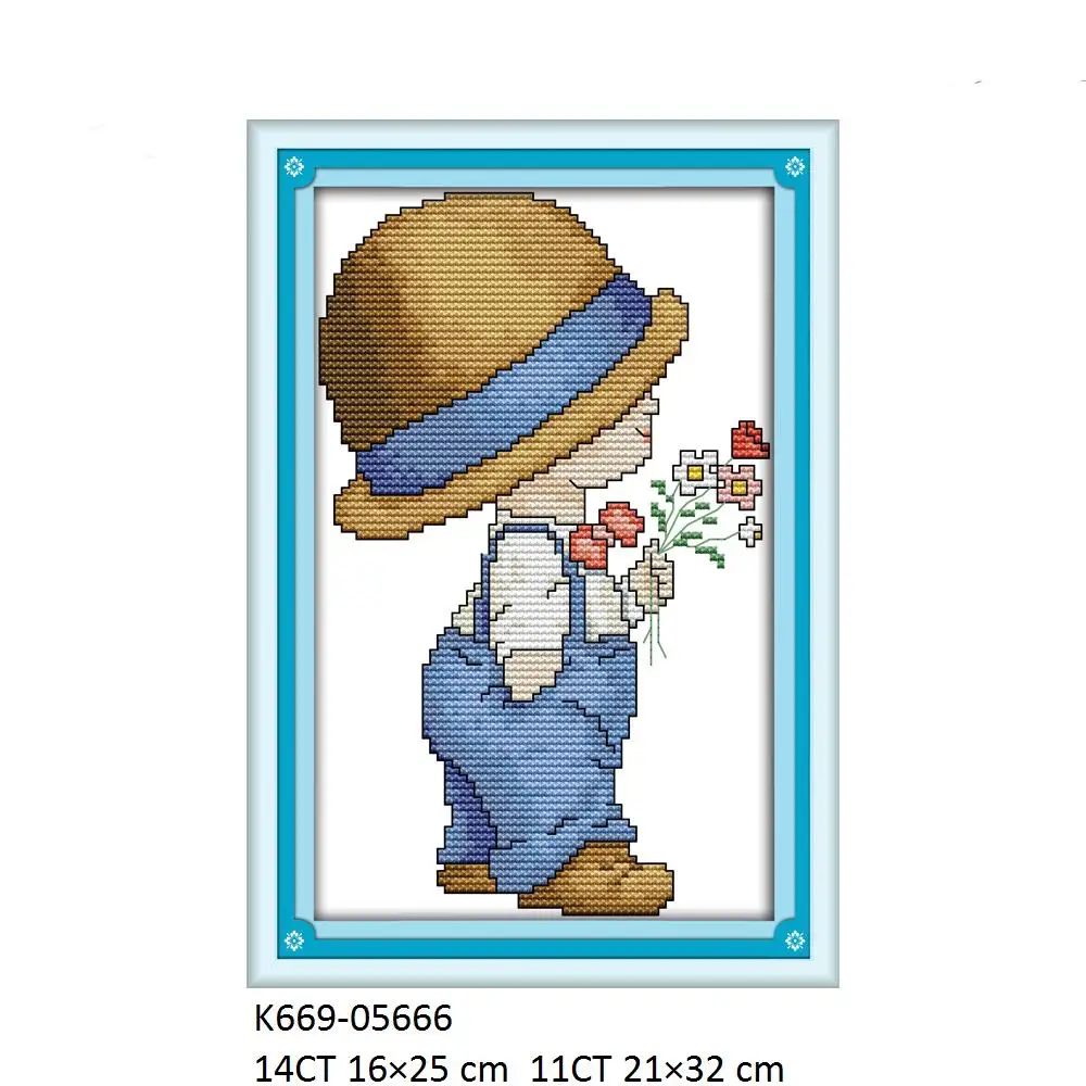 Joy Sunday Flower Sending Boy Lovely Angel Dandelion Girl And Kitten Take The Egg K669 R369 R627 RA094 RA528 RA561 Cross Stitch