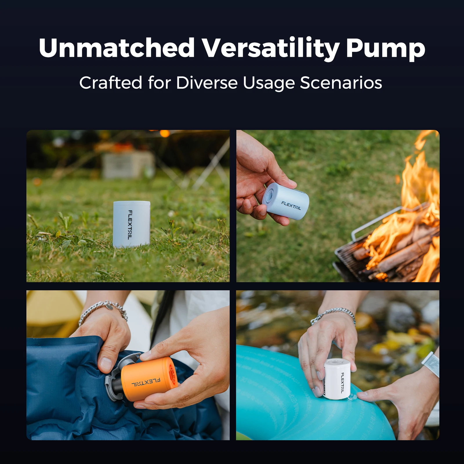 مضخة FLEXTAIL TINY 2 / 2X - 4kPa مضخة هواء كهربائية، مضخة تخييم محمولة لأسرّة هوائية وسادات نوم لحمام السباحة وأكياس مكنسة