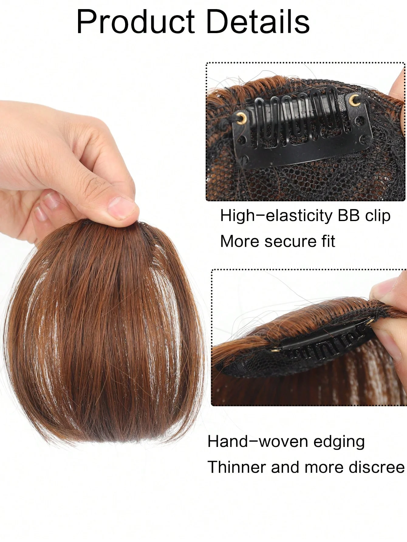 Clip On Bangs Hairpieces for Women Bangs Clip In Hair Extensions Synthetic Above Eyelash False Fringe Hairpieces