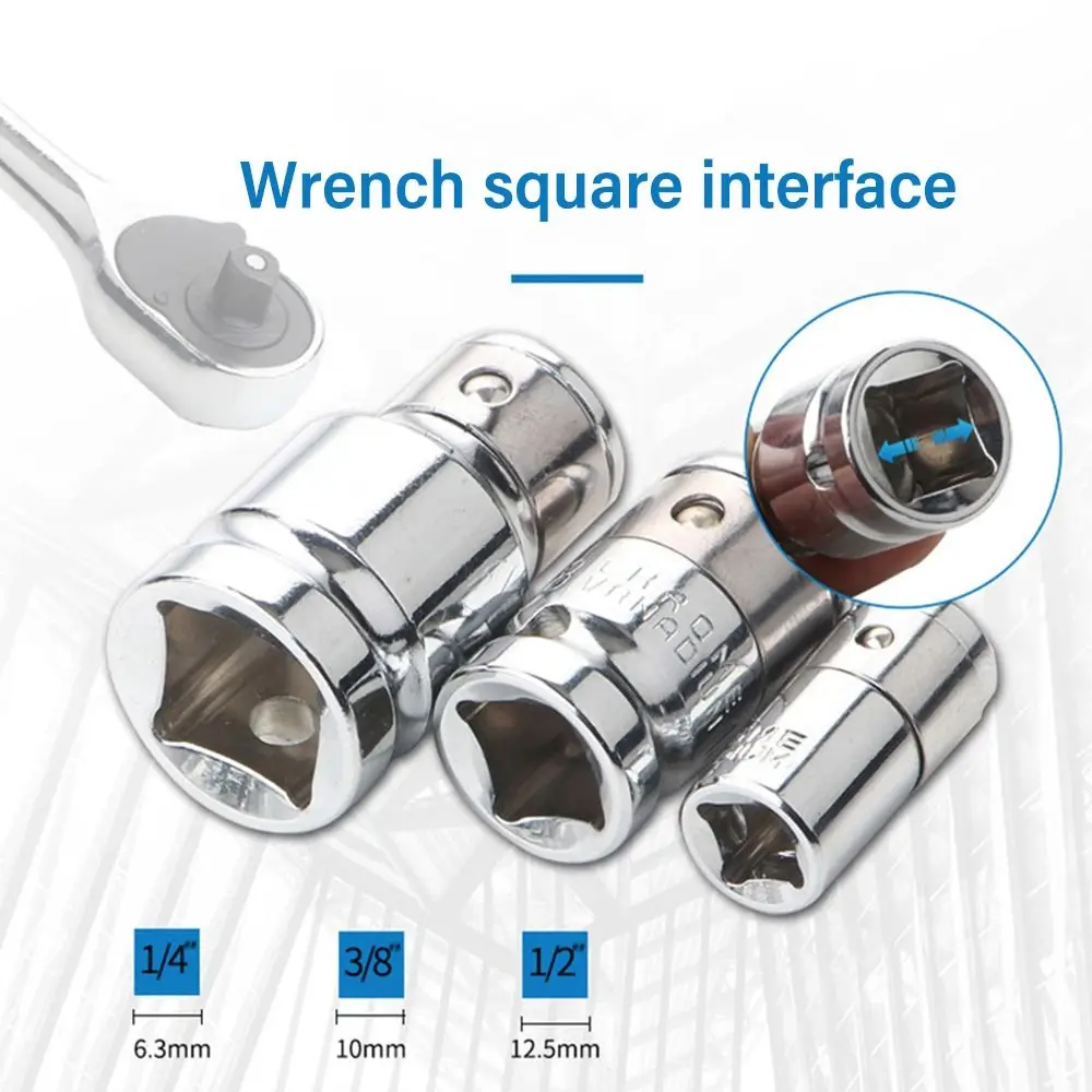 High Quality Universal Ratchet Adapter 1/4 3/8 1/2 Hand Too Hex Bit Adapter Ratchet Wrench Adapter Electric Drill