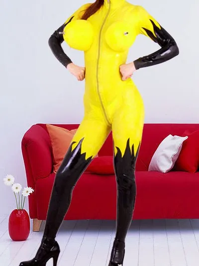 

Gummi Latex/Rubber/Fetish/Catsuit/Costume/Masquerade/sexy/party/Inflatable-Bust-Latex-Catsuit