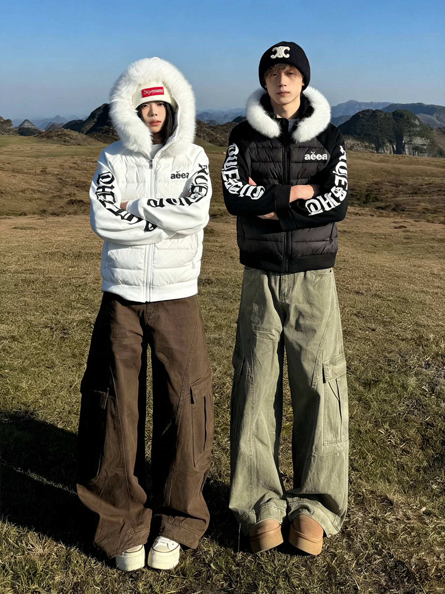 

Brown Large ket Deconstructed Work Pants Men's Autumn Winter American Retro Logging Pants Fce Lined Straight Leg Knife ...