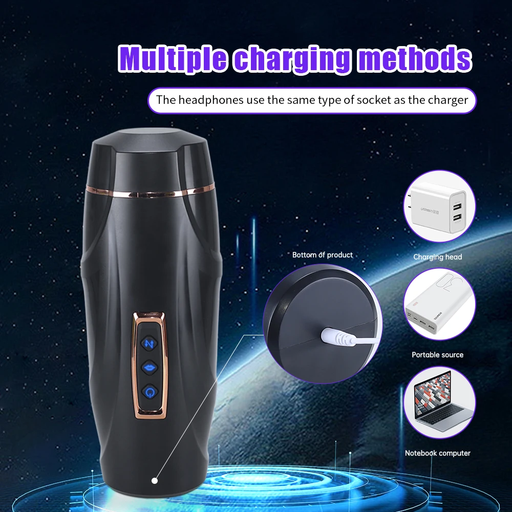 Automatic Sucking Masturbator for Men Telescopic Powerful Blowjob Male Masturbation Cup Vibration Machin Adult Sex Toys for Men