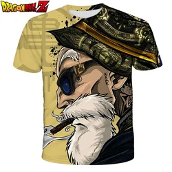 Anime Dragon Ball Master Roshi Figure Top Men Kids Casual T-shirt Tshirt Short Sleeve T Shirt Cool Cartoon Male Streetwear Boys