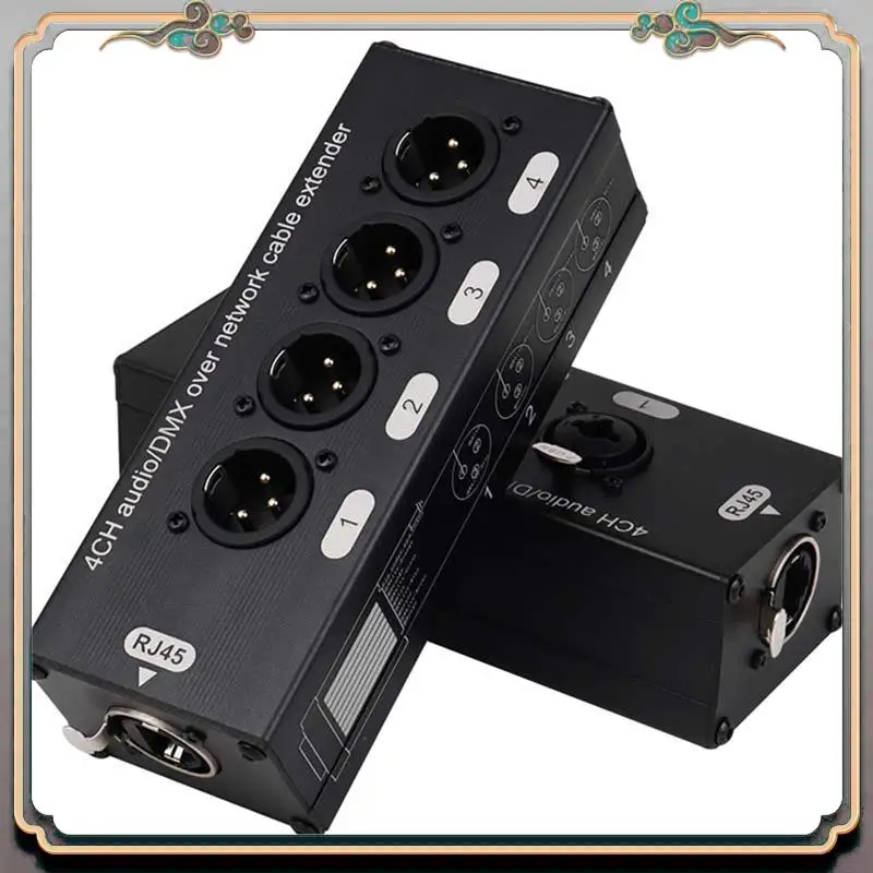 A46M-4Pair extensor de Cable de Audio DMX sobre red XLR de 4 canales y 3 pines o 6,3 Mm, extensor de señal de red DMX512 macho + hembra